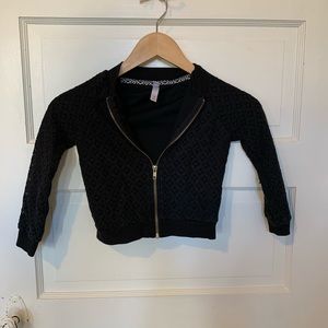 Girl’s Lace-ish Black Zip Up